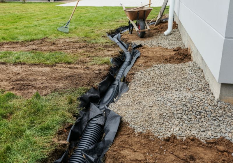 Drainage Installation in Progress